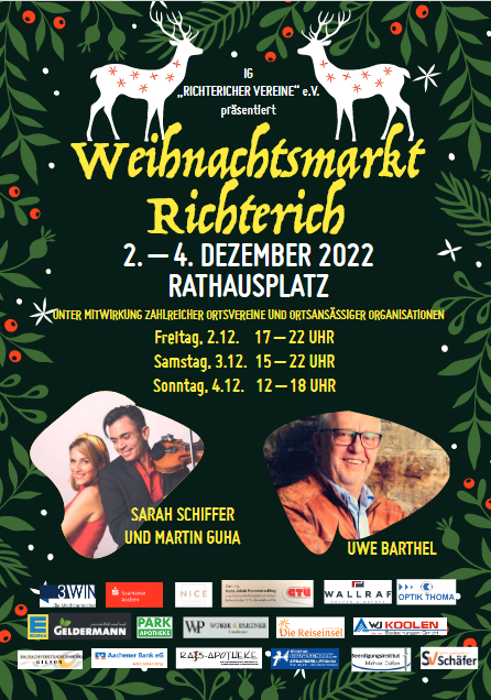 Plakat Weihnachtsmarkt Richterich 2-4 Dezember